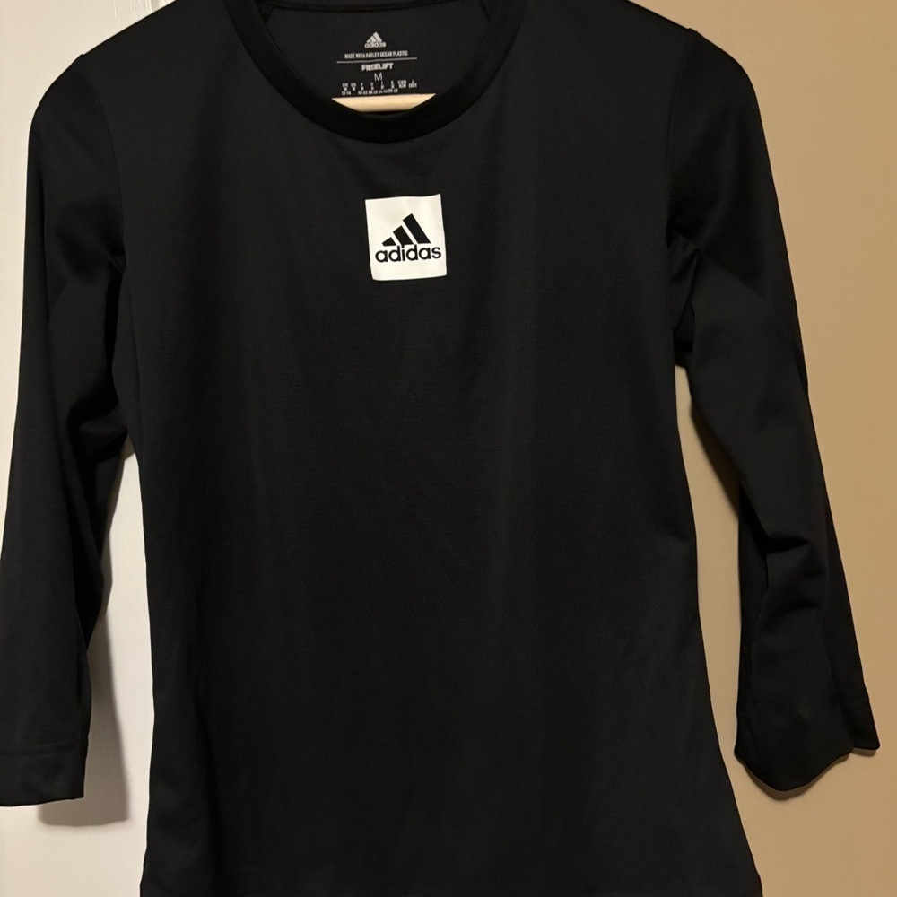 Adidas Kids Black Long Sleeve Shirt size medium young girls.